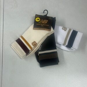 New Balance Men's Lifestyle Socks - Black, White, Cream